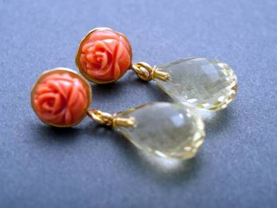 ohrschmuck-gold-korallenrosen-lemoncitrin-anna-eichlinger-800w